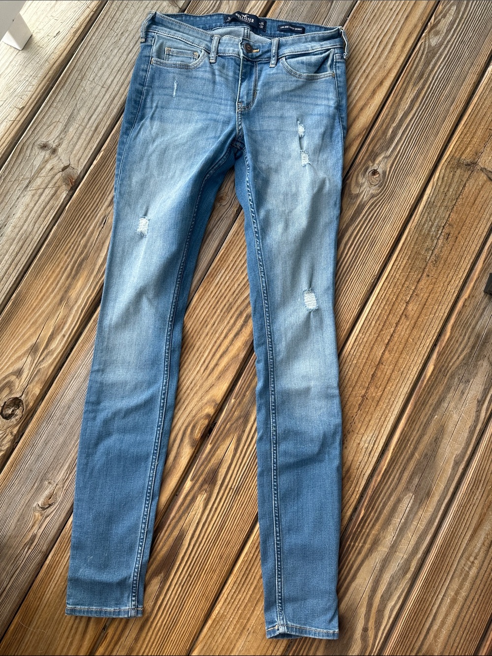 Hollister Faded Blue Skinny Jeans with Light Distressing